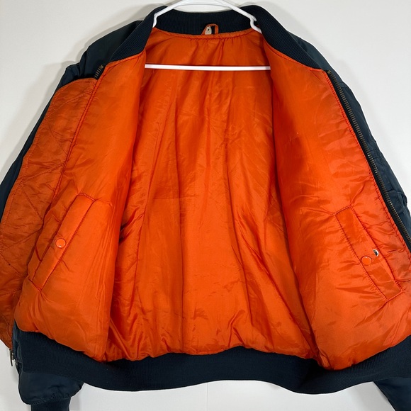 Vintage Harry Fox Intermediate Flyer USAF Satin Reversible Jacket MA-1 Mens Sz L - Picture 7 of 13